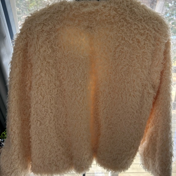 CAbi Cream Textured Jacket, faux fur. - Picture 5 of 5